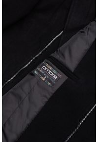 Ombre Clothing - Płaszcz męski na krój ramoneski - czarny V1 C537 - XL. Kolor: czarny. Materiał: poliester #3