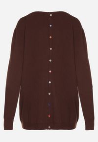 Born2be - Brązowy Sweter z Kaszmirem i Ozdobnymi Kieszeniami Sanarea. Okazja: na spacer, na co dzień. Kolor: brązowy. Materiał: kaszmir. Długość rękawa: długi rękaw. Długość: długie. Styl: casual, elegancki, klasyczny #6