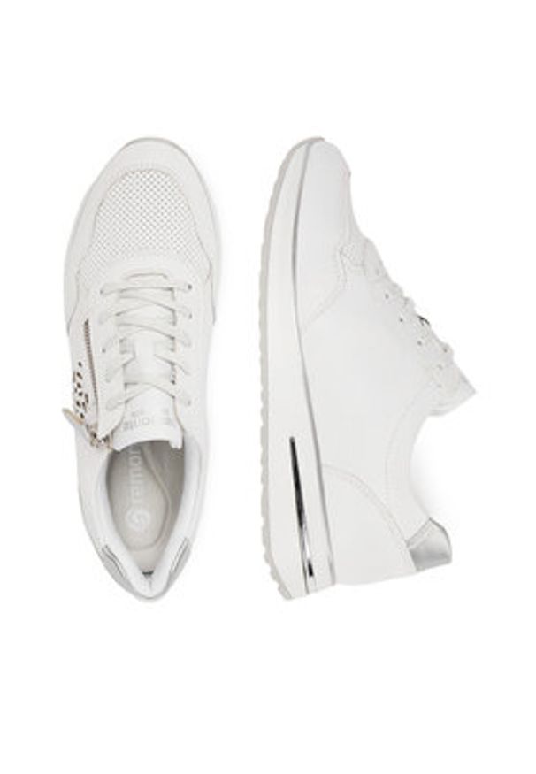 Remonte Sneakersy D1G00-80 Biały. Kolor: biały. Materiał: skóra
