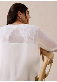 bonprix - Bolerko z delikatnego szyfonu. Kolor: biały. Materiał: poliester, szyfon #3