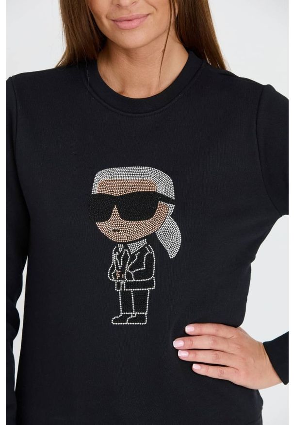 Karl Lagerfeld - KARL LAGERFELD Czarna damska bluza Ikonik 2.0, Rozmiar XS. Kolor: czarny