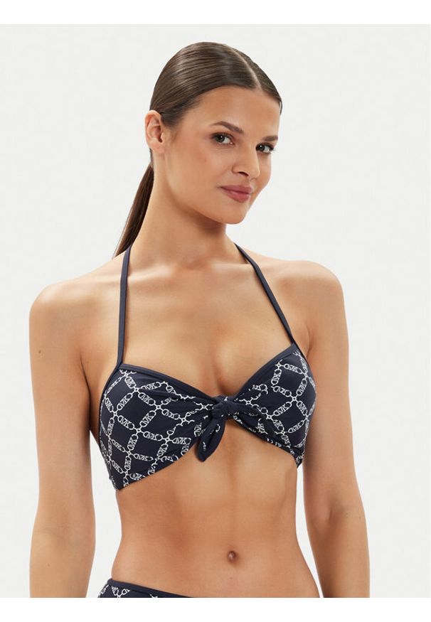 MICHAEL Michael Kors Góra od bikini MM7N050 Granatowy. Kolor: niebieski. Materiał: syntetyk