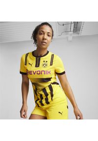 Puma - Damska koszulka pucharowa Borussia Dortmund 24/25 PUMA Faster Yellow Black. Kolor: żółty, wielokolorowy, czarny