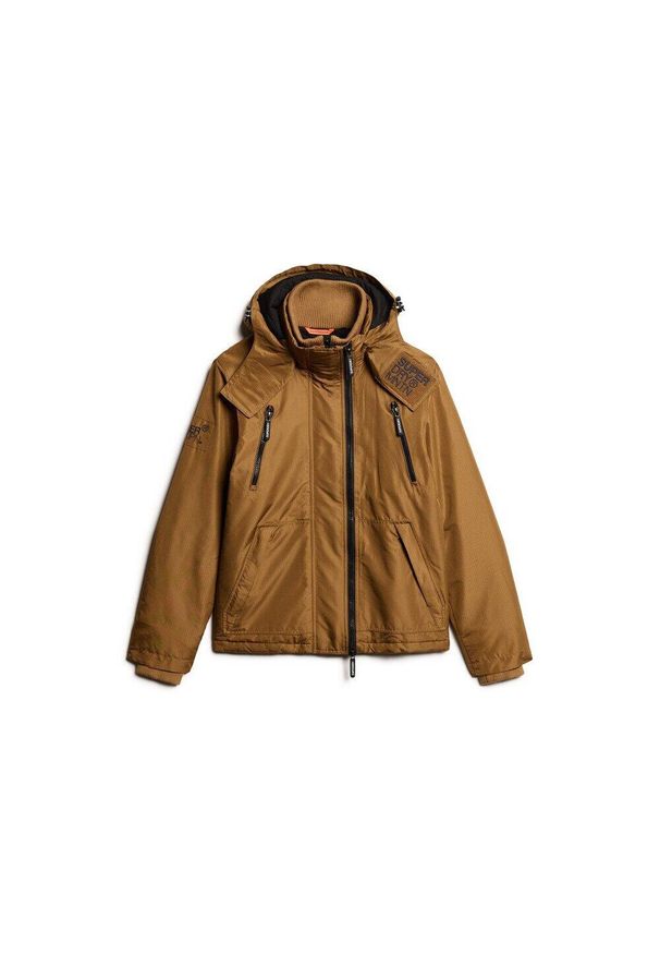 Kurtka przeciwdeszczowa z kapturem Superdry Mountain. Typ kołnierza: kaptur. Kolor: brązowy