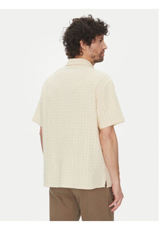 Jack & Jones - Jack&Jones Koszula Dobby 12277184 Beżowy Relaxed Fit. Kolor: beżowy. Materiał: bawełna