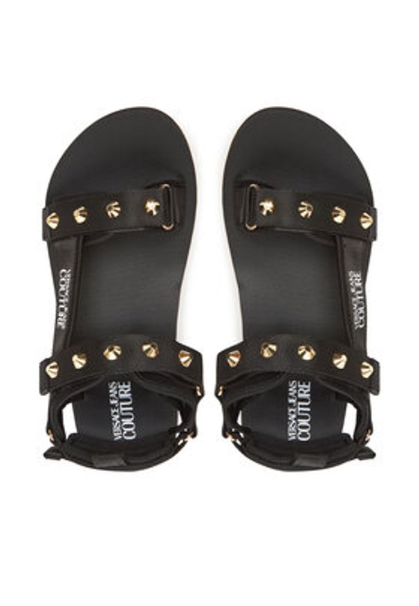 Versace Jeans Couture Sandały 78YA3S7C Czarny. Kolor: czarny. Materiał: materiał