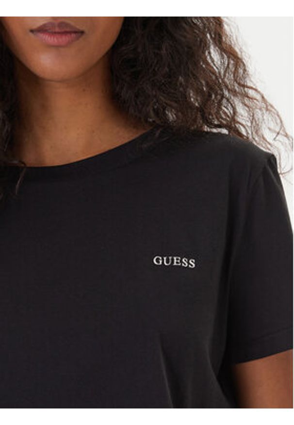 Guess T-Shirt V6GI17 K2984 Czarny Regular Fit. Kolor: czarny. Materiał: bawełna