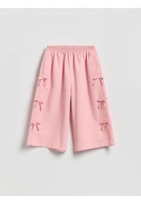 Reserved - Kuloty z kokardkami - brudny róż. Kolor: różowy. Materiał: tkanina #1
