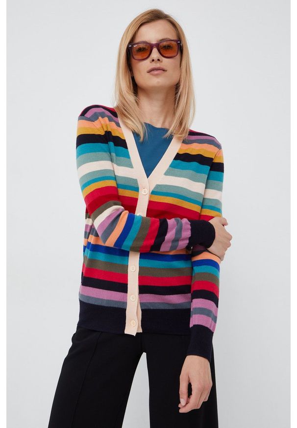 PS PAUL SMITH - PS Paul Smith kardigan wełniany damski lekki. Okazja: na co dzień. Materiał: wełna. Długość rękawa: długi rękaw. Długość: długie. Styl: casual