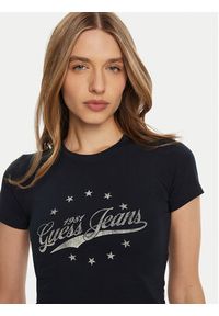 Guess T-Shirt W5RI59 J1314 Niebieski Regular Fit. Kolor: niebieski. Materiał: bawełna
