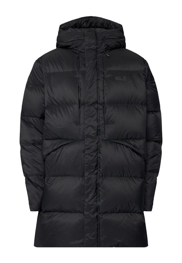 Jack Wolfskin Kurtka puchowa Icy Hill A65049 Czarny Relaxed Fit. Kolor: czarny. Materiał: syntetyk