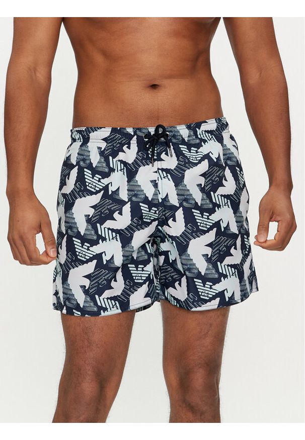 Emporio Armani Underwear Szorty kąpielowe 211740 4R444 62736 Granatowy Regular Fit. Kolor: niebieski. Materiał: syntetyk
