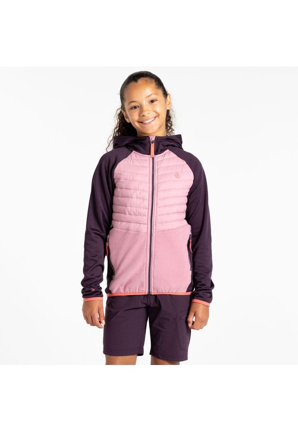 DARE 2B - Kurtka turystyczna hybrydowa dziecięca Switch Out. Kolor: fioletowy. Sezon: zima. Sport: narciarstwo