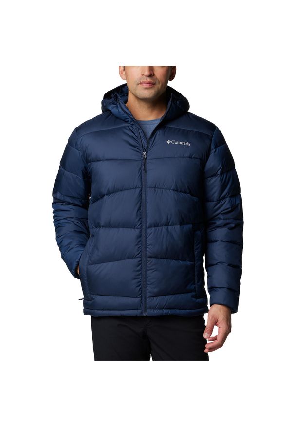 columbia - Kurtka ocieplana męska Columbia Fivemile Butte II Hooded Jkt z kapturem. Typ kołnierza: kaptur. Kolor: niebieski. Sport: turystyka piesza