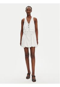 Pinko - PINKO Sukienka codzienna Benny 105305 A2MO Biały Regular Fit. Okazja: na co dzień. Kolor: biały. Materiał: bawełna. Typ sukienki: proste. Styl: casual #5