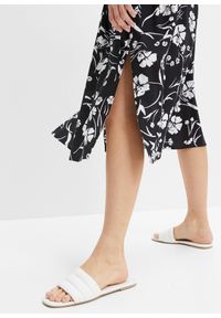 bonprix - Sukienka koszulowa z czystej wiskozy. Kolor: czarny. Materiał: wiskoza. Wzór: nadruk. Typ sukienki: koszulowe #3