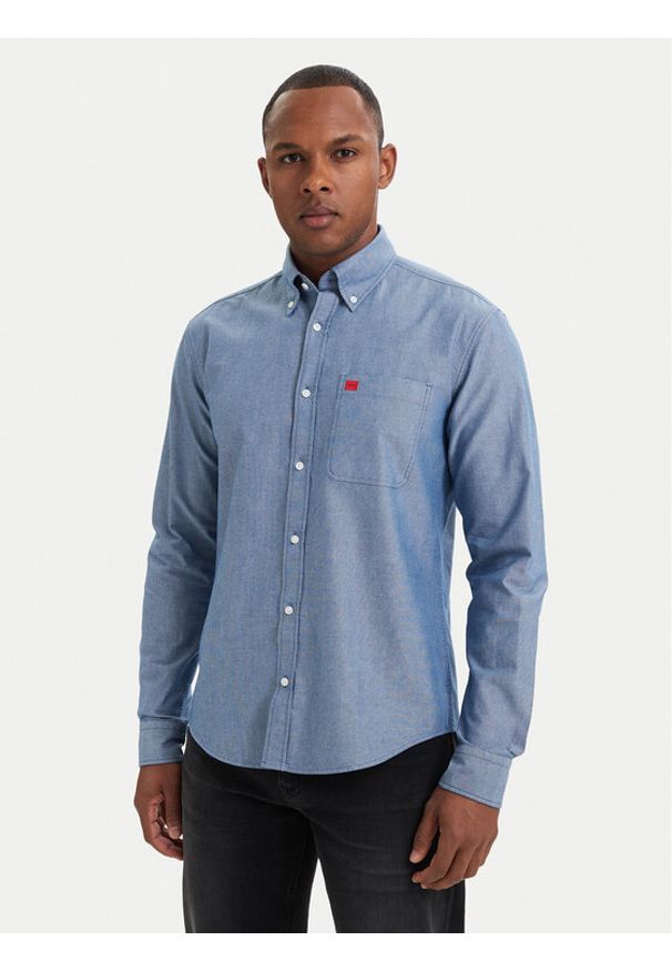 Hugo - HUGO Koszula Evito 50479302 Niebieski Slim Fit. Kolor: niebieski. Materiał: bawełna