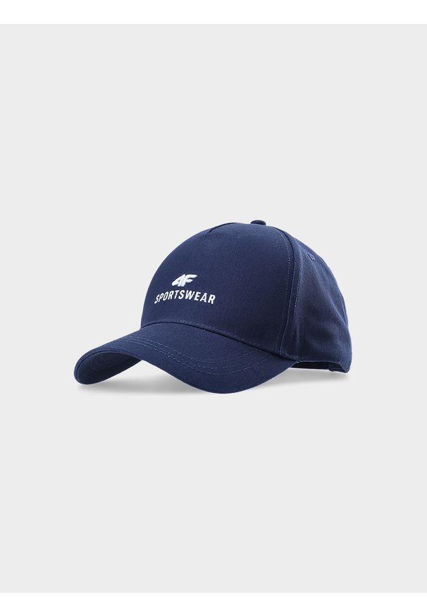 4f - 4F Czapka z daszkiem strapback uniseks - granatowa S/M. Kolor: niebieski. Materiał: bawełna, materiał. Wzór: haft. Sezon: lato. Styl: sportowy, klasyczny, casual