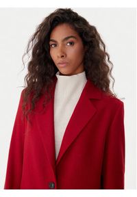 Hugo - HUGO Płaszcz wełniany Mojeni 50547691 Czerwony Relaxed Fit. Kolor: czerwony. Materiał: wełna #5