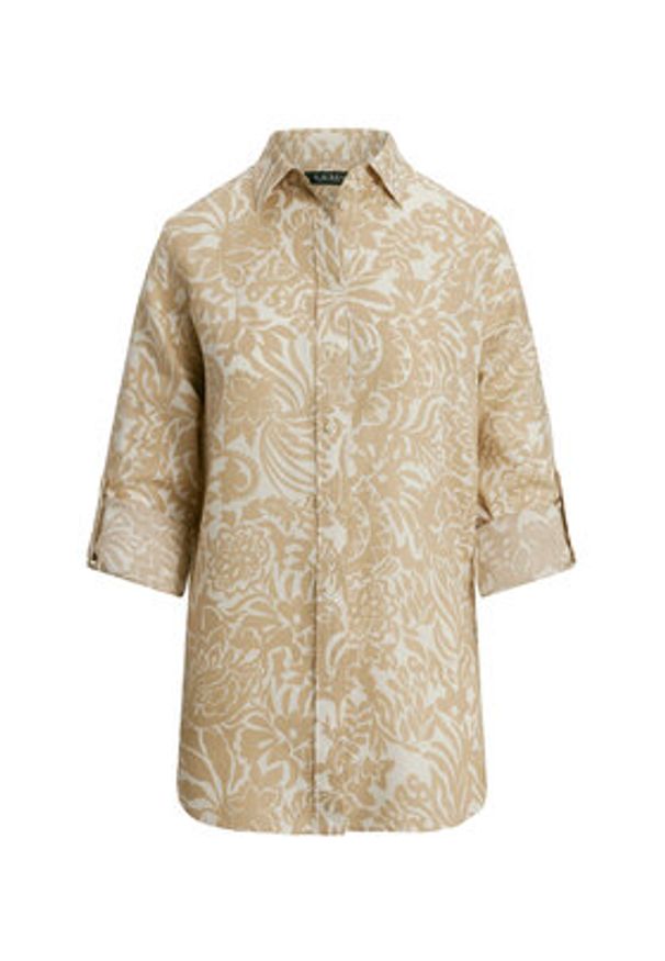 Lauren Ralph Lauren - LAUREN RALPH LAUREN Koszula 200963700002 Beżowy Relaxed Fit. Kolor: beżowy. Materiał: len