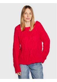 TwinSet - TWINSET Sweter 222TT3340 Czerwony Relaxed Fit. Kolor: czerwony. Materiał: syntetyk