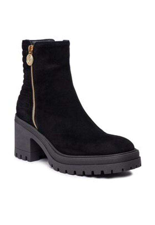 Pollini Botki SA21198G0HTA0000 Czarny. Kolor: czarny. Materiał: zamsz, skóra
