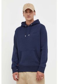 Superdry bluza męska kolor granatowy z kapturem gładka. Typ kołnierza: kaptur. Kolor: niebieski. Materiał: bawełna, poliester. Wzór: gładki #5