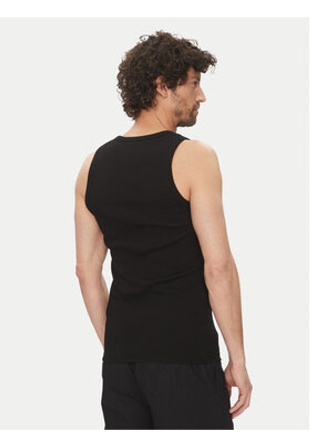 Karl Lagerfeld - KARL LAGERFELD Tank top 755401 552238 Czarny Slim Fit. Typ kołnierza: dekolt w karo. Kolor: czarny. Materiał: bawełna