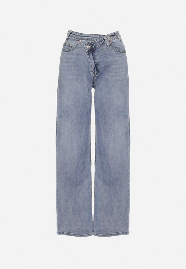 Born2be - Niebieskie Casualowe Jeansy o Szerokim Kroju Tensurea. Okazja: na co dzień. Kolor: niebieski. Styl: casual