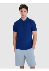 4f - 4F Koszulka polo regular męska - granatowa XXL. Okazja: na co dzień. Typ kołnierza: polo. Kolor: niebieski. Materiał: bawełna, dzianina, jersey. Wzór: gładki, ze splotem. Styl: klasyczny, casual, sportowy #1
