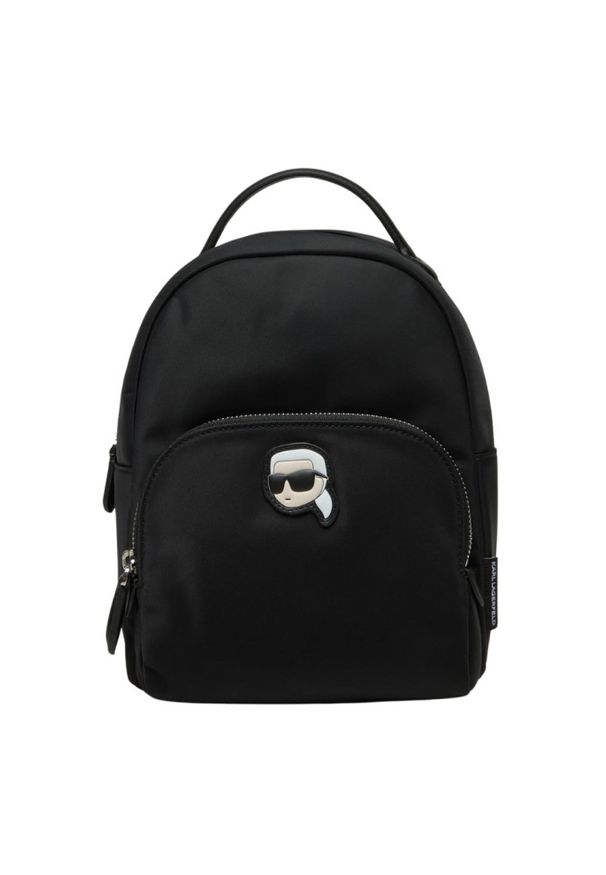 Karl Lagerfeld - KARL LAGERFELD Czarny damski plecak Ikon Nylon Sm. Kolor: czarny. Materiał: nylon