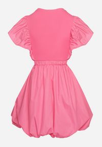 Born2be - Fuksjowa Sukienka Altheia. Kolor: różowy. Materiał: bawełna, tkanina, tiul. Wzór: jednolity, aplikacja. Typ sukienki: bombki. Styl: klasyczny. Długość: mini #6
