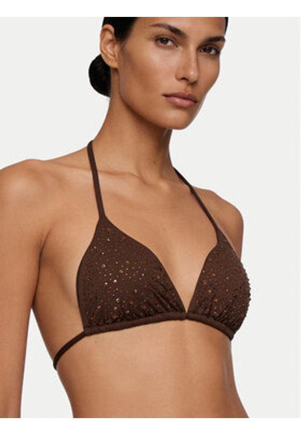 Guess Góra od bikini E6GJ34 MC040 Brązowy. Kolor: brązowy. Materiał: syntetyk