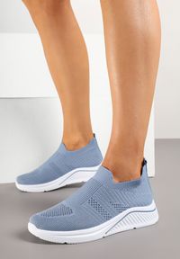 Renee - Niebieskie Siateczkowe Buty Sportowe Sneakersy o Wsuwanym Fasonie Niltewi. Okazja: do pracy, na spotkanie biznesowe, na co dzień. Kolor: niebieski. Materiał: jeans