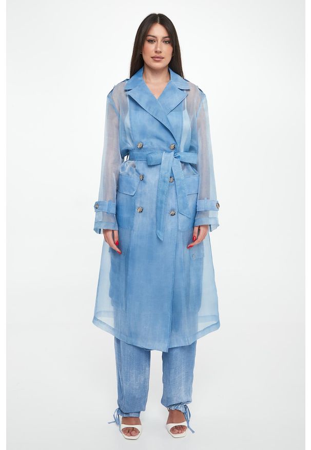 Ermanno Firenze - Płaszcz damski z organzy ERMANNO FIRENZE