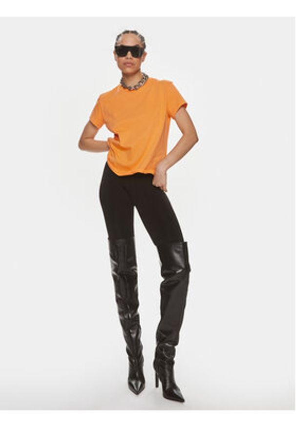 Patrizia Pepe T-Shirt 2M4373/J111-R824 Pomarańczowy Regular Fit. Kolor: pomarańczowy. Materiał: bawełna