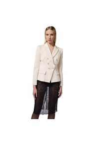 Elisabetta Franchi Kurtka outdoor gi14251e2-193 Biały Regular Fit. Kolor: biały