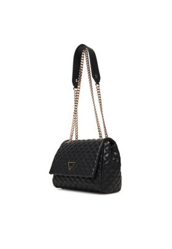 Guess Torebka Everlee HWQG86 79210 Czarny. Kolor: czarny. Materiał: skórzane