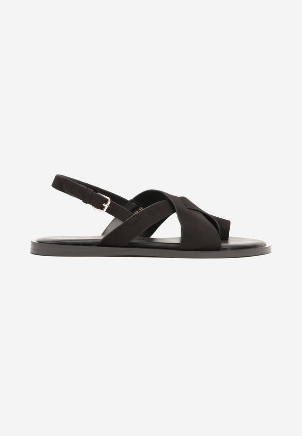 Born2be - Czarne Sandały Vices w Stylu Japonek Melavella. Okazja: na co dzień. Zapięcie: sprzączka. Kolor: czarny. Sezon: lato. Styl: casual