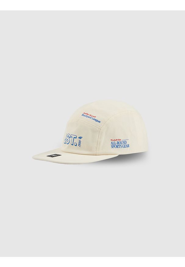 4f - 4F Czapka z daszkiem strapback męska - zielona S/M (58cm). Kolor: beżowy. Materiał: bawełna, materiał. Sezon: lato. Styl: casual