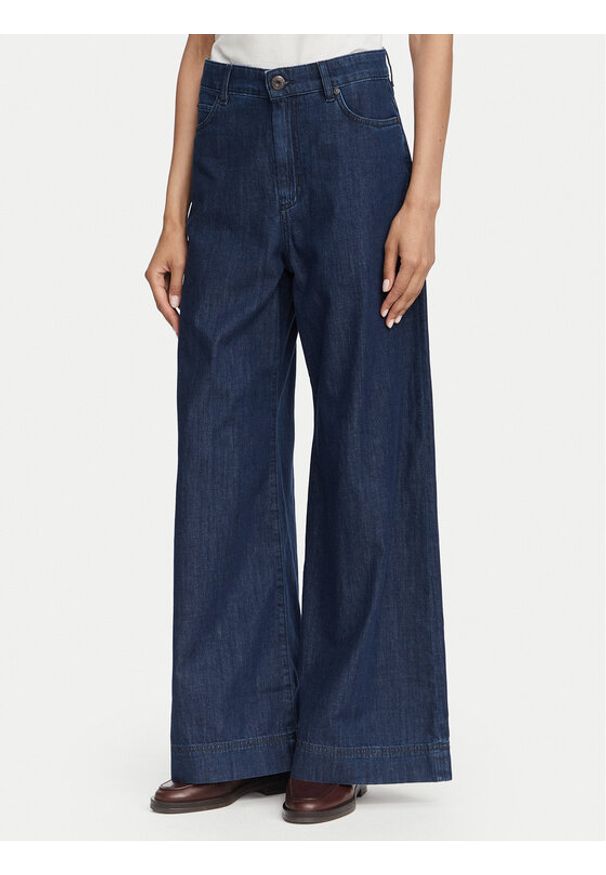 Weekend Max Mara Jeansy Vega 2625186021 Granatowy Wide Leg. Kolor: niebieski