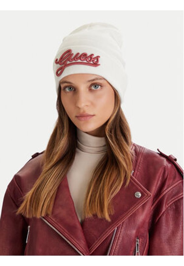 Guess Czapka AW5400 POL01 Écru. Kolor: kremowy. Materiał: wiskoza