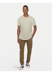 Only & Sons T-Shirt Matt 22002973 Beżowy Regular Fit. Kolor: beżowy. Materiał: bawełna #3
