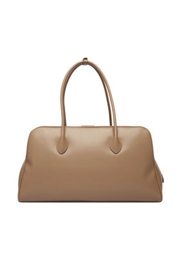 Calvin Klein Torebka Emblem Trio Large Work Bag LV04F3368G Beżowy. Kolor: beżowy. Materiał: skórzane