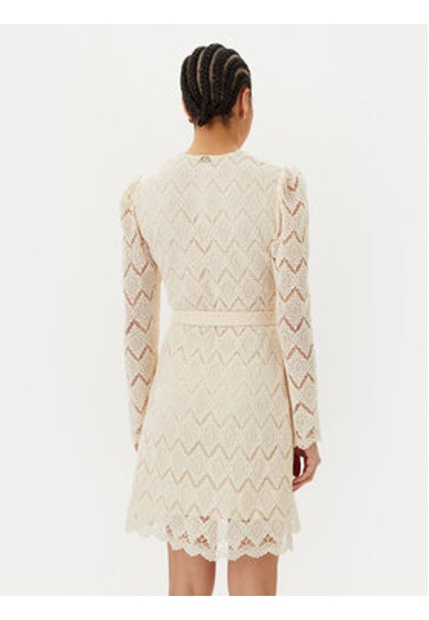 TwinSet - TWINSET Sukienka koktajlowa 251TP2402 Beżowy Regular Fit. Kolor: beżowy. Materiał: bawełna. Styl: wizytowy