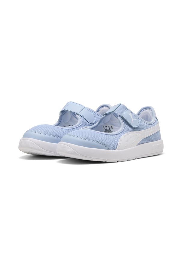 Puma - Dziecięce sneakersy Courtflex v3 Lina V PUMA Haute Tropic White Blue. Okazja: na uczelnię, na co dzień. Kolor: niebieski, wielokolorowy, biały. Sport: joga i pilates