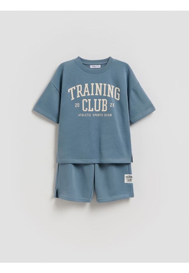 Reserved - Bawełniany komplet - niebieski. Kolor: niebieski. Materiał: bawełna