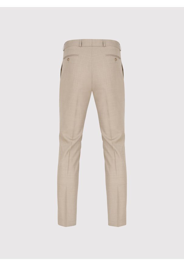 Pako Lorente - PAKO LORENTE - Beżowe spodnie ganiturowe wełna. Kolor: beżowy. Materiał: wełna. Styl: elegancki