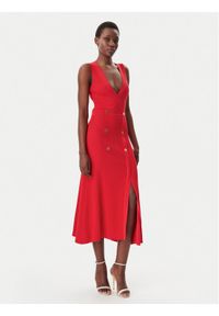 LOLA CASADEMUNT Sukienka dzianinowa LS2516003 Czerwony Regular Fit. Kolor: czerwony. Materiał: wiskoza