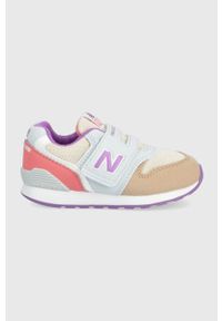 New Balance sneakersy dziecięce IZ996JF3 kolor beżowy. Nosek buta: okrągły. Zapięcie: rzepy. Kolor: beżowy. Materiał: guma. Model: New Balance 996